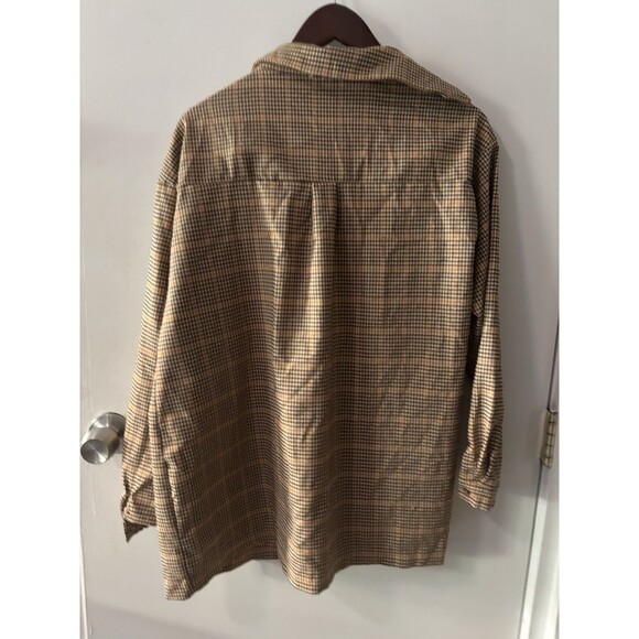 PRINCESS POLLY Plaid Oversized Flannel Button-up Shirt Size 6 - Picture 3 of 3